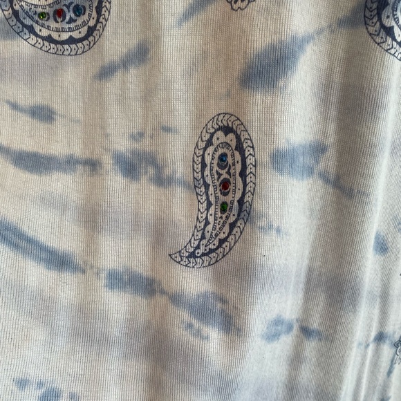 Tie Dye Long Sleeve Shirt with Rhinestones - Picture 3 of 4